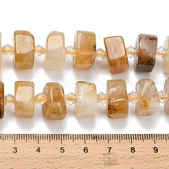 Natural Yellow Hematoid Quartz Beads Strands&nbsp;G-L642-H13-7x14mm