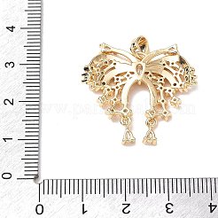 Brass Micro Pave Clear Cubic Zirconia Pendants&nbsp;CU-CBA3371-07G