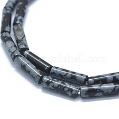 Natural Snowflake Obsidian  Beads Strands&nbsp;G-F631-D14