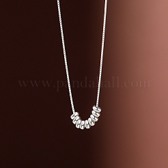 925 Sterling Silver Lucky Bead Rondelle Beaded Pendant Necklaces for Women&nbsp;FS-WGA8826-01