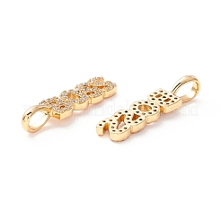 Brass Micro Pave Clear Cubic Zirconia Pendants&nbsp;ZIRC-Z019-37G-NR