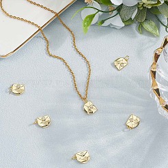 6Pcs Brass Micro Pave Clear Cubic Zirconia Charms&nbsp;KK-BBC0020-62
