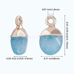 10Pcs 10 Styles Electroplate Natural & Synthetic Gemstone Charms&nbsp;G-SZ0002-15