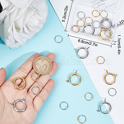 10Pcs 2 Colors 304 Stainless Steel Spring Ring Clasps&nbsp;STAS-BBC0001-96