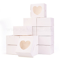 Square Paper Biscuit Boxes with Heart Clear Window&nbsp;LS-CON-TAC0001-12C-01