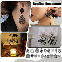 38Pcs 19 Style Spray Painted 430 Stainless Steel Big Pendants&nbsp;STAS-PH0006-75