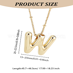 1pc Brass Chain with Alloy Letter Pendants Necklaces&nbsp;NJEW-LP0001-41X-G