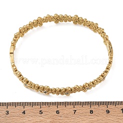 304 Stainless Steel Crystal Rhinestone Hinged Cuff Bangles&nbsp;SA-CBAB92B-17G