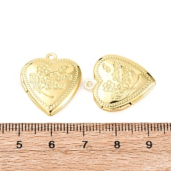 Brass Heart Locket Pendants&nbsp;KK-B156-01G