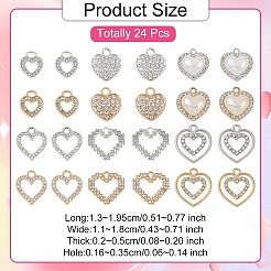 24Pcs 12 Styles Alloy Charms&nbsp;FIND-YW0006-77