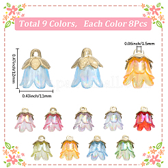 72Pcs 9 Colors Acrylic Pendants&nbsp;OACR-SC0002-38B