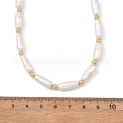 Natural Baroque Keshi Pearl Column Beaded Necklaces for Women&nbsp;NJEW-JN06235