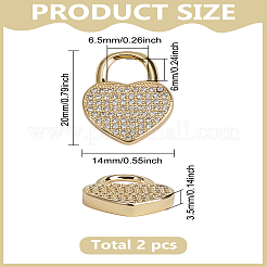 2Pcs Brass Micro Pave Cubic Zirconia Pendants&nbsp;ZIRC-LP0001-47