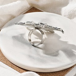 Flower Alloy Adjustable Rings for Women&nbsp;RJEW-B108-01P