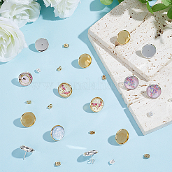 60Pcs 2 Colors 304 Stainless Steel Stud Earring Settings&nbsp;STAS-BBC0009-84