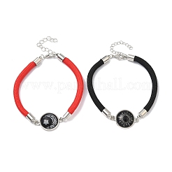 2Pcs Alloy and Polyester Link Bracelets&nbsp;BJEW-C147-01