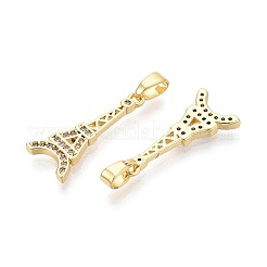 Brass Micro Pave Clear Cubic Zirconia Pendants&nbsp;KK-T080-74G