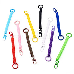 10Pcs Plastic Spiral Retractable Spring Coil Keychains&nbsp;KEYC-TA0001-84
