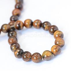 Grade AB Natural Tiger Eye Round Bead Strands&nbsp;G-E334-4mm-17
