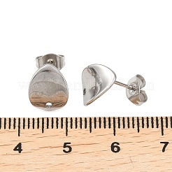 Non-Tarnish 304 Stainless Steel Oval Stud Earring Findings&nbsp;X-STAS-R063-39