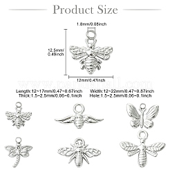12Pcs 6 Colors 304 Stainless Steel Pendants&nbsp;STAS-CJ0003-13