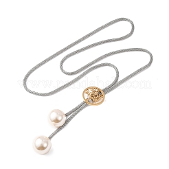 304 Stainless Steel Tree of Life Lariat Necklaces for Women&nbsp;NJEW-B149-04GP-02