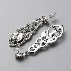 Crystal Rhinestone Teardrop Dangle Stud Earrings&nbsp;EJEW-WH0017-15P