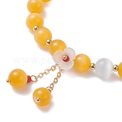 4Pcs Cat Eye Beads Stretch Bracelets for Women&nbsp;BJEW-TA00691