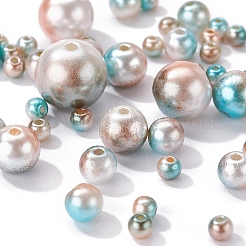 497Pcs 5 Style Rainbow ABS Plastic Imitation Pearl Beads&nbsp;OACR-YW0001-09A
