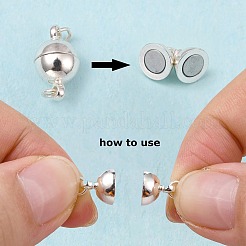Brass Magnetic Clasps with Loops&nbsp;KK-MC020-S-NF