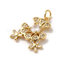 Brass Micro Pave Cubic Zirconia Pendants&nbsp;LS-KK-K358-01A-G