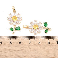 Brass Micro Pave Colorful Cubic Zirconia Pendants&nbsp;KK-H287-01G