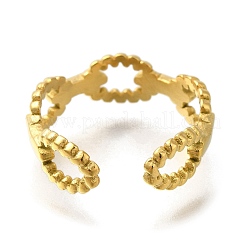 Ion Plating(IP) 304 Stainless Steel Cuff Rings for Women&nbsp;RJEW-U017-20G
