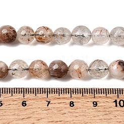Natural Black Gold Rutilated Quartz Beads Strands&nbsp;G-D359-A02-8mm