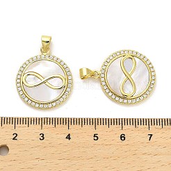 Brass Micro Pave Cubic Zirconia Pendants&nbsp;KK-K365-03G