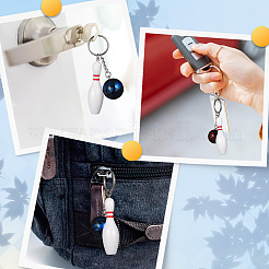 16Pcs 8 Colors Alloy Resin Pendant Keychain&nbsp;KEYC-SP0001-36