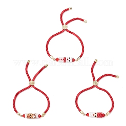 3Pcs 3 Styles Christmas Handmade Glass Seed Beaded Slider Bracelets&nbsp;BJEW-MZ00226