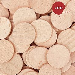 Beech Wooden Round Pieces&nbsp;WOOD-WH0101-32B