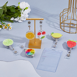 6Pcs 6 Styles Fruit Theme Acrylic Badge Reel&nbsp;AJEW-FH0007-78