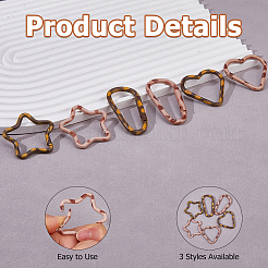 12Pcs 6 Styles Alloy Spring Gate Rings&nbsp;FIND-HS0002-71