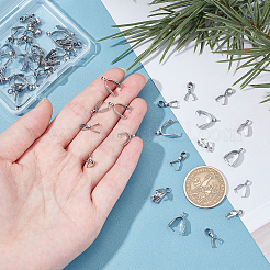 40Pcs 2 Style 304 Stainless Steel & 20Pcs 201 Stainless Steel Pendant Pinch Bails&nbsp;STAS-UN0030-11