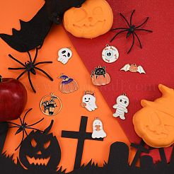 28Pcs 14 Styles Halloween Theme Alloy Enamel Pendants&nbsp;ENAM-SZ0001-63LG