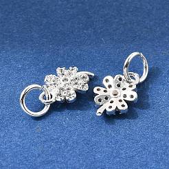 Clover Brass Micro Pave Clear Cubic Zirconia Pendants&nbsp;KK-K300-10S