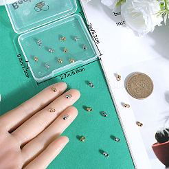 80Pcs 2 Colors Brass Bead Tips&nbsp;KK-BBC0023-36
