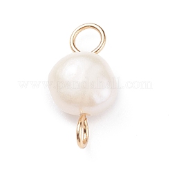 Natural Cultured Freshwater Pearl Connector Charms&nbsp;PALLOY-JF01394-03