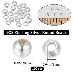 Round 925 Sterling Silver Beads&nbsp;STER-BBC0005-39C
