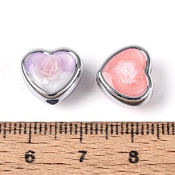 CCB & Resin Heart and Flower Pendants&nbsp;CCB-T013-01M
