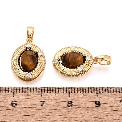 Natural Tiger Eye Pendants&nbsp;KK-N287-22G