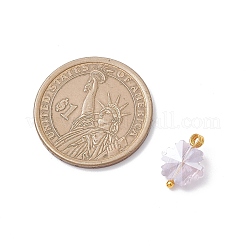 5Pcs 5 Colors Electroplate Glass Snowflake Charms&nbsp;PALLOY-JF04342-01