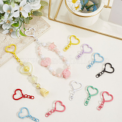 48Pcs 8 Colors Spray Painted Zinc Alloy Spring Gate Rings&nbsp;FIND-SP0004-03